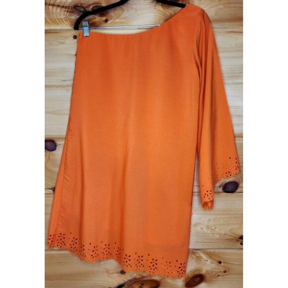 KARLIE WOMEN'S ONE SHOULDER SHORT DRESS ORANGE - Picture 11 of 11
